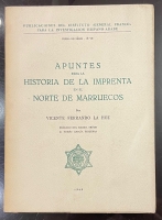 Portada de libro Apuntes Para La Historia De La Imprenta En El Norte De Marruecos.