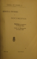 Portada de libro Canal de Isabel II, Memorias, Informes y documentos Relativos á La...
