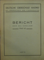 Portada de libro Deutsche Oberschule Madrid Bericht= 1942-43