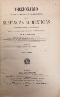Portada de libro Diccionario de las Alteraciones y Falsificaciones de las Sustancias...