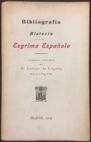 Portada de libro Bibliografía é Historia de la Esgrima Española