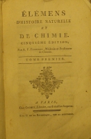 Portada de libro Élémens D´Histoire Naturelle et De Chimie. 