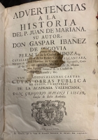 Portada de libro Advertencias a la Historia del P. Juan de Mariana