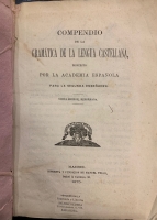 Portada de libro Compendio de la Gramatica de la Lengua Castellana dispuesto por la...
