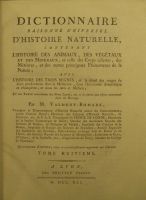 Portada de libro Dictionnaire Raisonné Universel D' histoire Naturelle Contenant L'...
