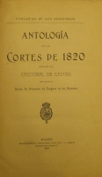 Portada de libro Antología De Las Cortes De 1820