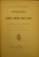Portada de libro Antología De Las Cortes Desde 1840 a 1846
