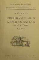 Portada de libro Anuario Del Observatorio Astronómico De Madrid Para 1949